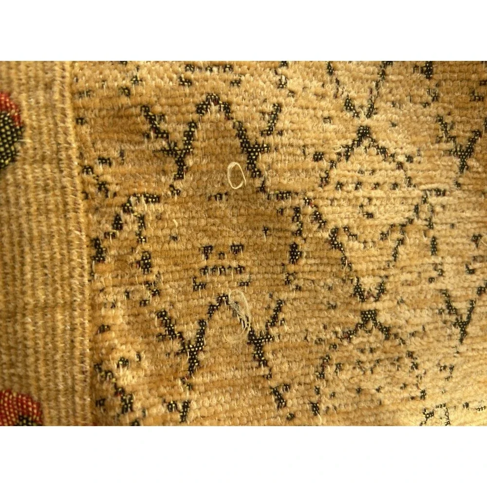 Vtg Hand Woven Lebanese Mat Tapestry Tablecloth Square Jacquard Woven Fringe